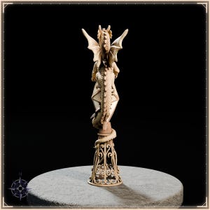 Golden Dragon Christmas Tree Topper – STL file for 3D printing - fantasy statue, image 4 of 11