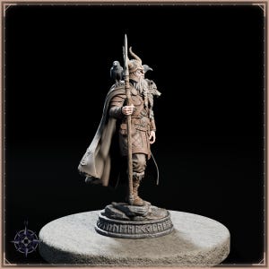 Odin STL file for 3D printing - fantasy statue, image 8 of 11