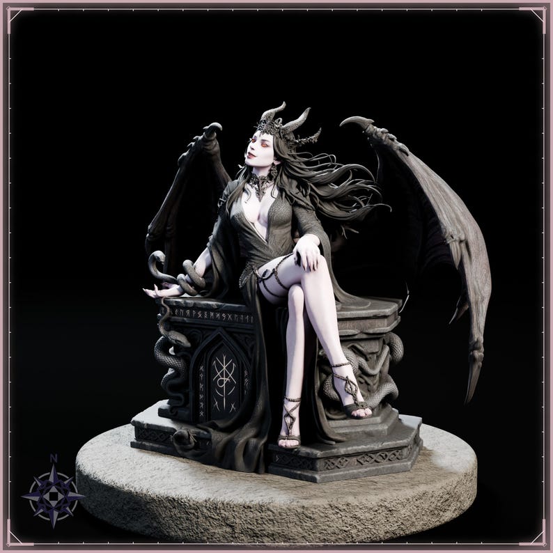 Lilith STL file for 3D printing - fantasy statue, image 3 of 11