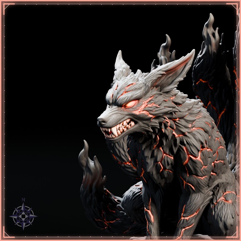 Demon Fox Spirit STL file for 3D printing - fantasy statue, image 10 of 11