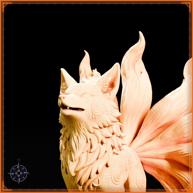 Solar Kitsune STL file for 3D printing - fantasy statue, image 10 of 11