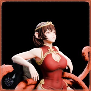 Lava Monkey Maiden STL file for 3D printing - folklore anime girl statue, image 11 of 11