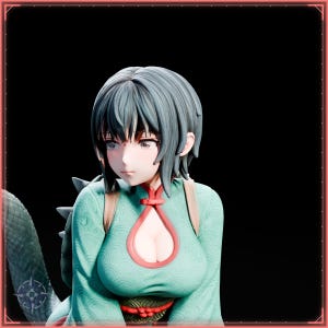 Sea Turtle Maiden STL file for 3D printing - folklore anime girl statue, image 10 of 11