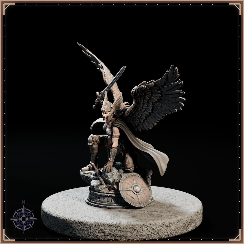 Valkyrie STL file for 3D printing - fantasy statue, image 3 of 11