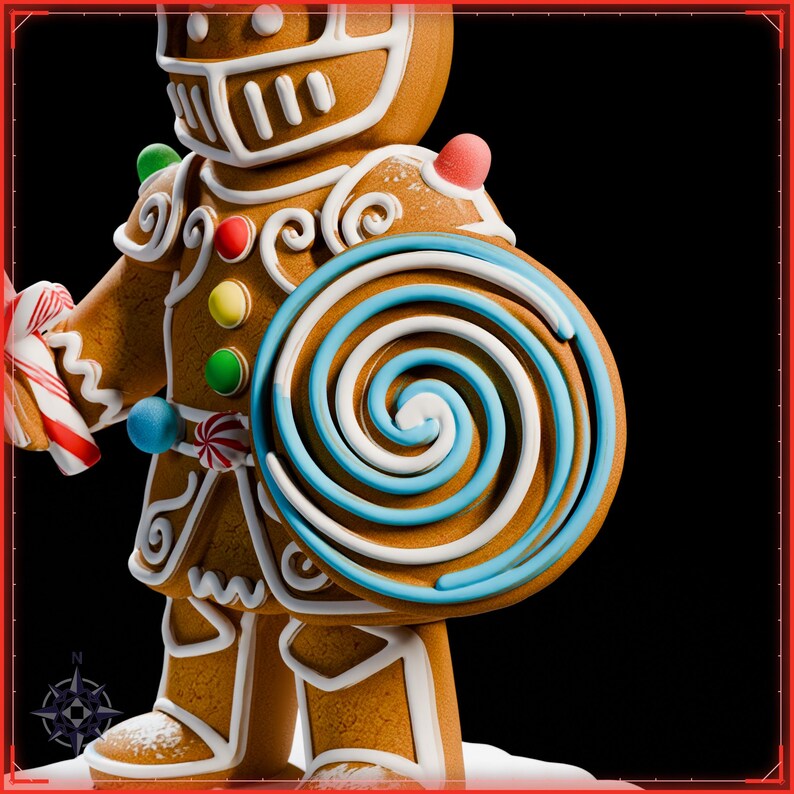 Gingerbread Knight STL file for 3D printing - fantasy statue, image 10 of 11