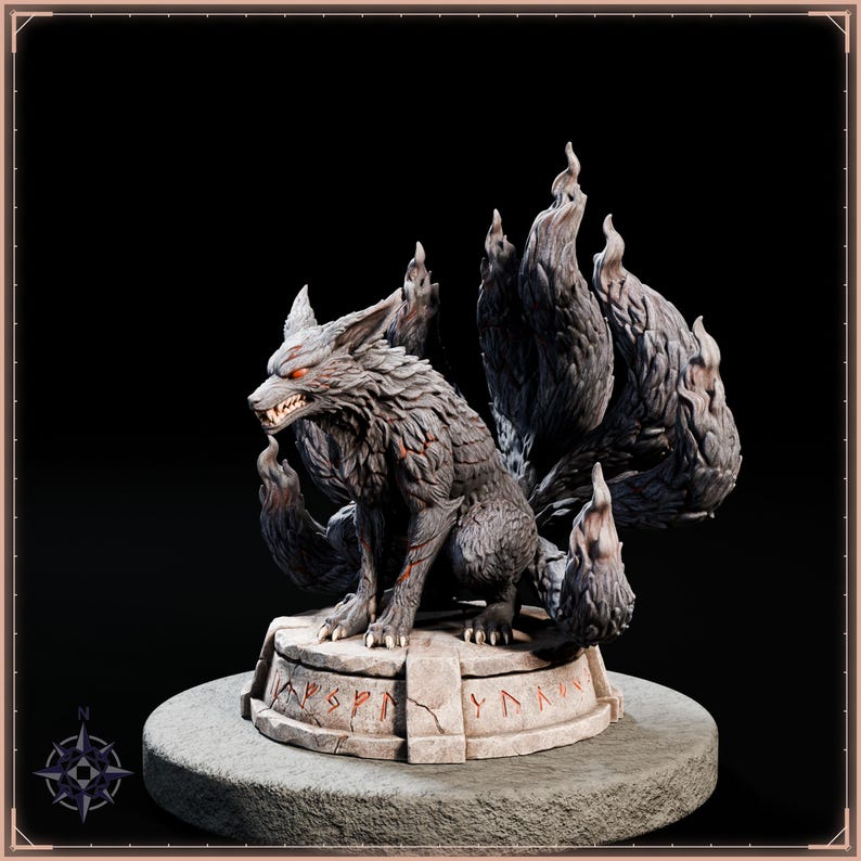 Kitsune STL bundle for 3D printing - fantasy statue, image 9 of 20