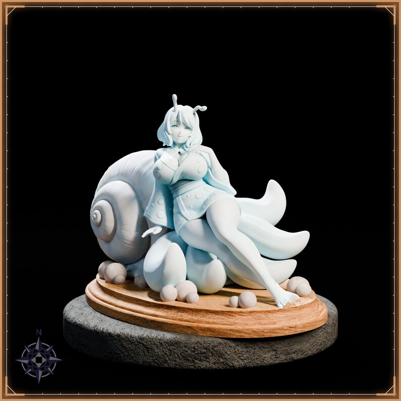 Bubble Snail Maiden STL file for 3D printing - folklore anime girl statue, image 2 of 11