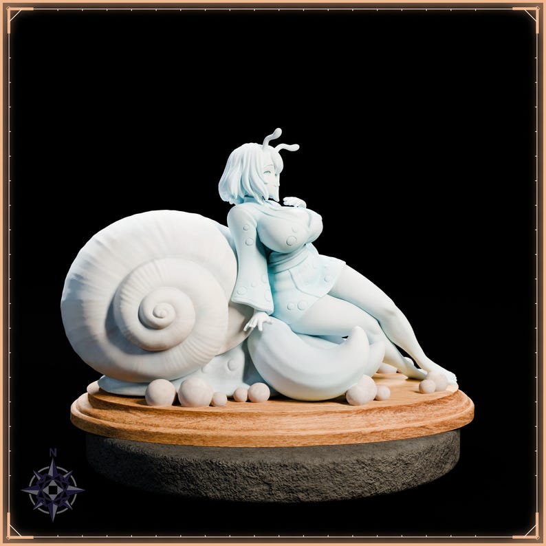 Bubble Snail Maiden STL file for 3D printing - folklore anime girl statue, image 8 of 11