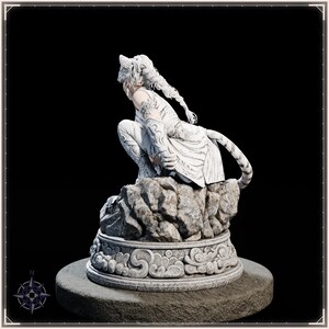 White Tiger Maiden STL file for 3D printing - fantasy statue, image 5 of 11
