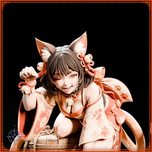 Nekomata STL file for 3D printing - fantasy statue, image 9 of 11
