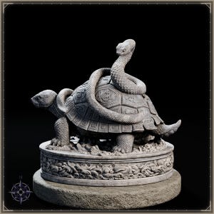 Black Tortoise STL file for 3D printing - fantasy statue, image 4 of 11