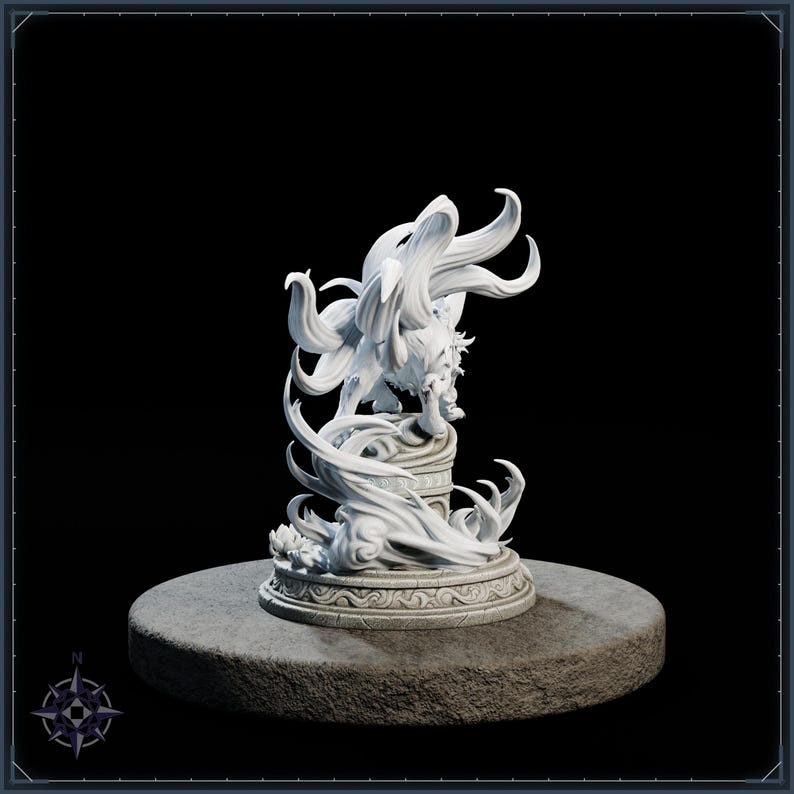 Gale Kitsune STL file for 3D printing - fantasy statue, image 6 of 11