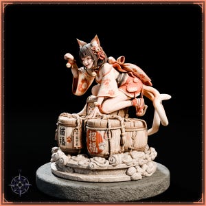 Nekomata STL file for 3D printing - fantasy statue, image 3 of 11