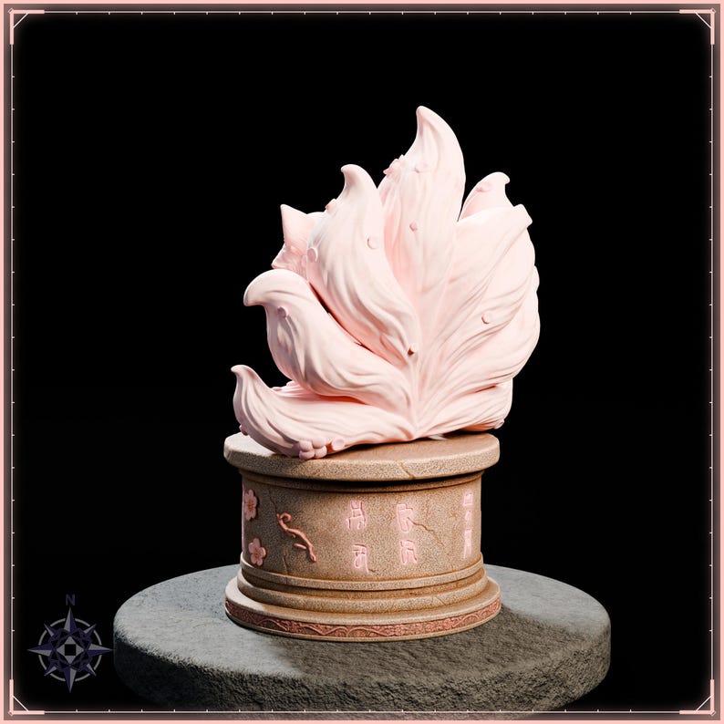 Blossom Kitsune STL file for 3D printing - fantasy statue, image 5 of 11