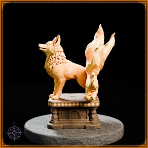 Solar Kitsune STL file for 3D printing - fantasy statue, image 4 of 11