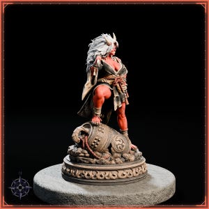 Oni Girl STL file for 3D printing - fantasy statue, image 8 of 11