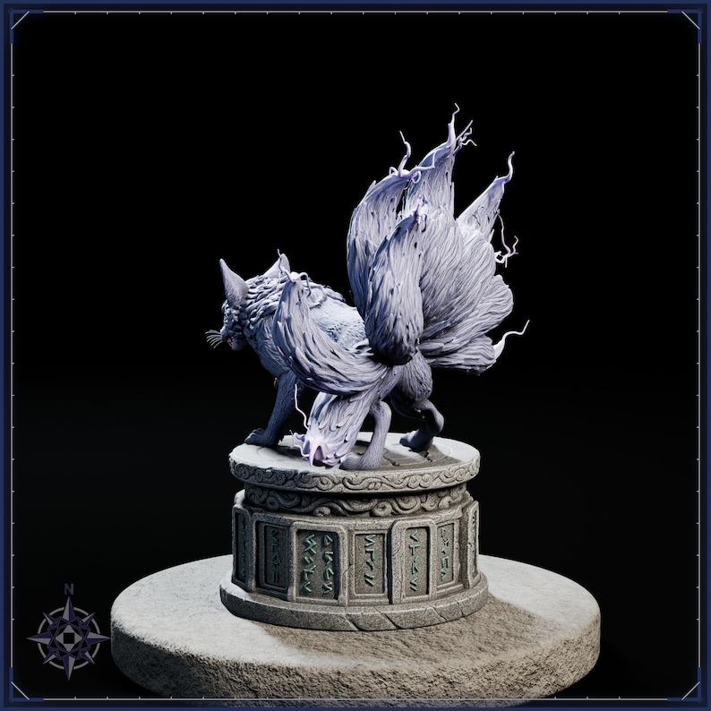 Lightning Kitsune STL file for 3D printing - fantasy statue, image 5 of 11