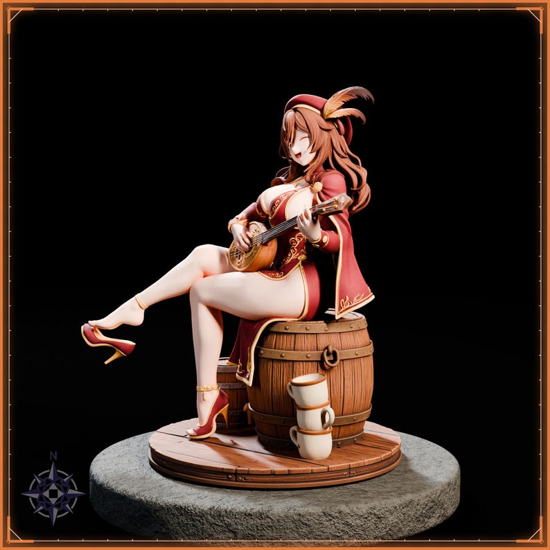Bard STL file for 3D printing - fantasy statue, image 3 of 11