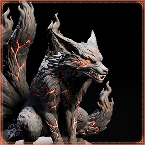 Demon Fox Spirit STL file for 3D printing - fantasy statue, image 11 of 11