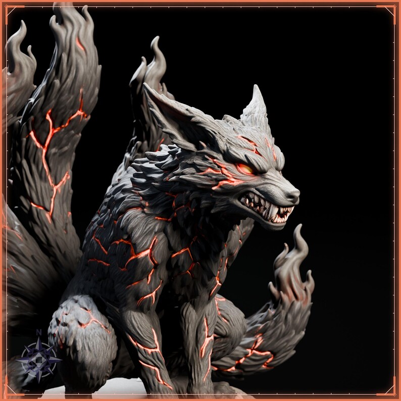 Demon Fox Spirit STL file for 3D printing - fantasy statue, image 11 of 11