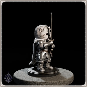 Sir Fluffington Knight Kitten STL file for 3D printing - fantasy statue, image 8 of 11