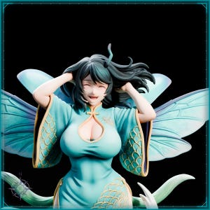 Wind Beetle Maiden STL file for 3D printing - folklore anime girl statue, image 9 of 11