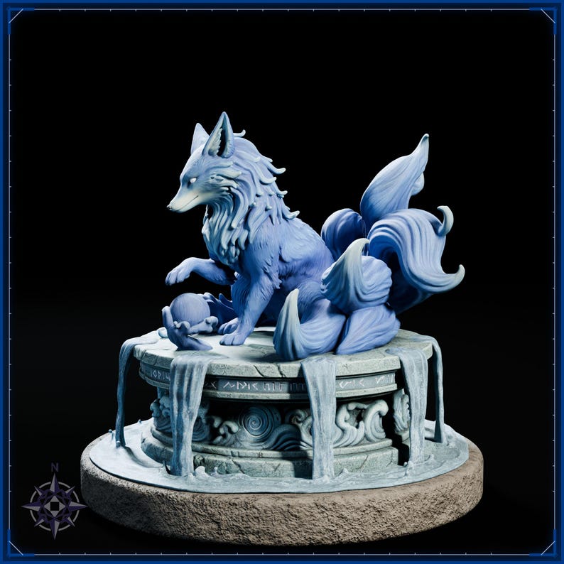 Kitsune STL bundle for 3D printing - fantasy statue, image 18 of 20