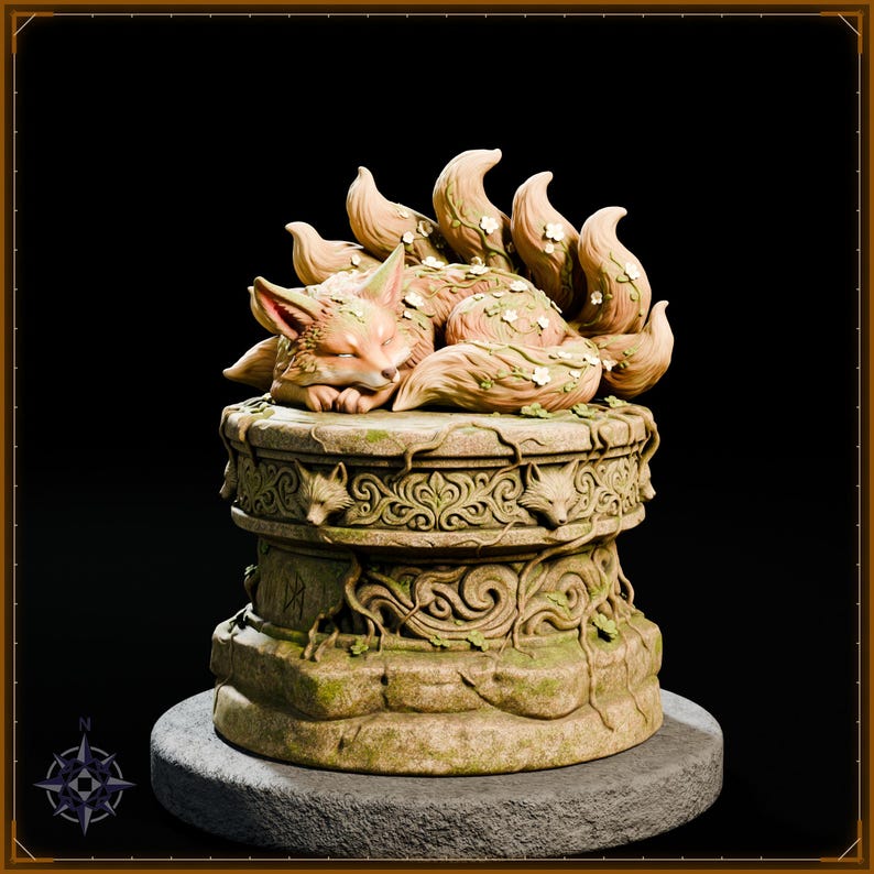 Forest Kitsune STL file for 3D printing - fantasy statue, image 2 of 11