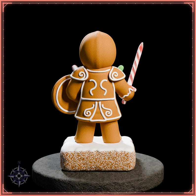 Gingerbread Knight STL file for 3D printing - fantasy statue, image 6 of 11