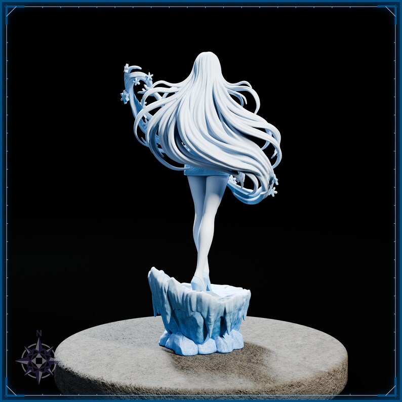 Yuki-onna STL file for 3D printing - fantasy statue, image 6 of 11