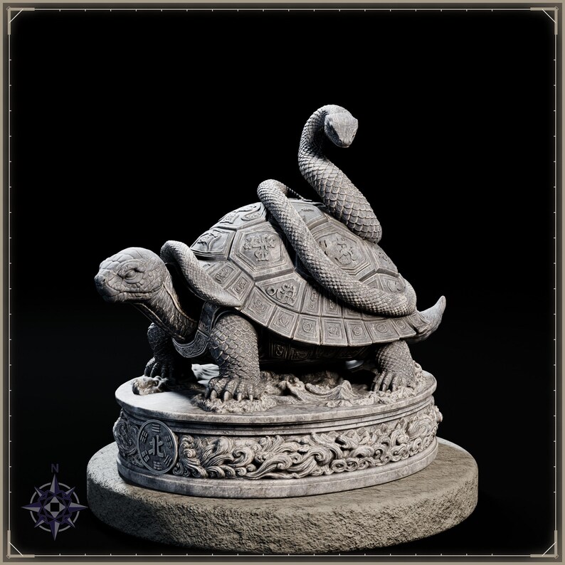 Black Tortoise STL file for 3D printing - fantasy statue, image 3 of 11
