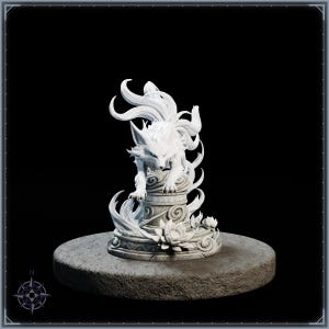 Gale Kitsune STL file for 3D printing - fantasy statue, image 2 of 11