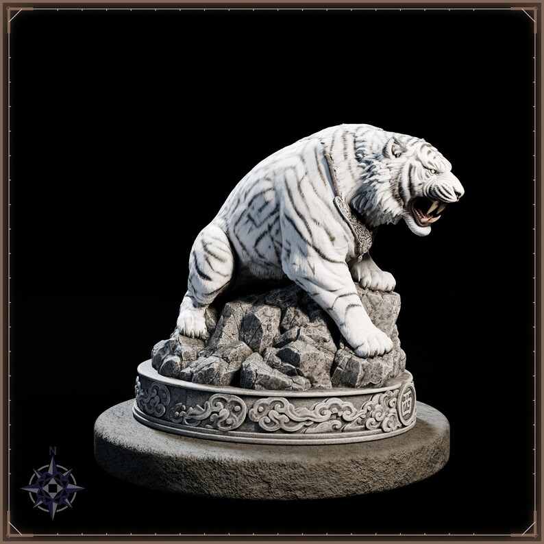 White Tiger STL file for 3D printing - fantasy statue, image 8 of 11