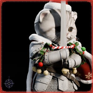 Sir Fluffington Christmas STL file for 3D printing - fantasy statue, image 11 of 11