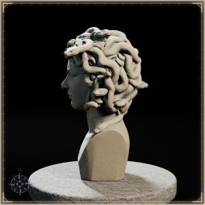 Medusa Bust STL file for 3D printing - fantasy statue, image 4 of 11
