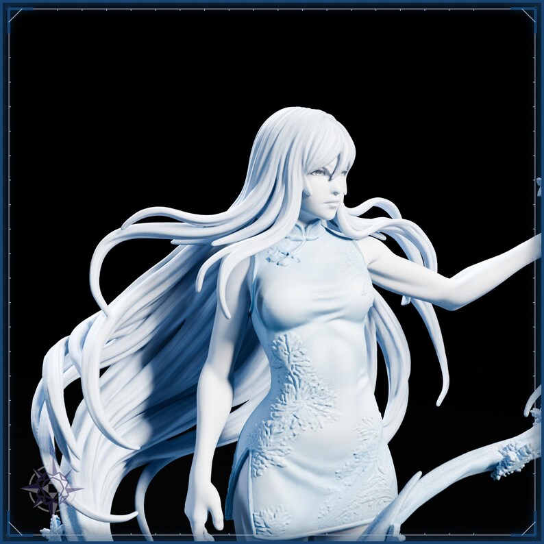 Yuki-onna STL file for 3D printing - fantasy statue, image 11 of 11