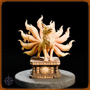 Solar Kitsune STL file for 3D printing - fantasy statue, image 2 of 11