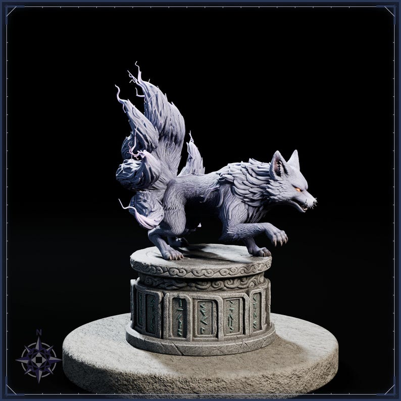 Lightning Kitsune STL file for 3D printing - fantasy statue, image 8 of 11