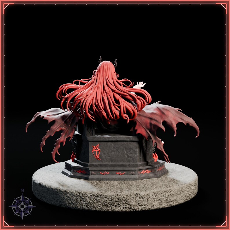 Crimson Demon Queen STL file for 3D printing - fantasy statue, image 6 of 11