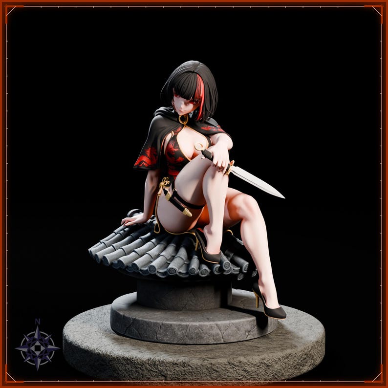 Rogue STL file for 3D printing - fantasy statue, image 3 of 11