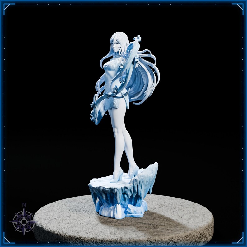Yuki-onna STL file for 3D printing - fantasy statue, image 3 of 11