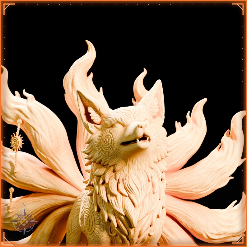 Solar Kitsune STL file for 3D printing - fantasy statue, image 9 of 11