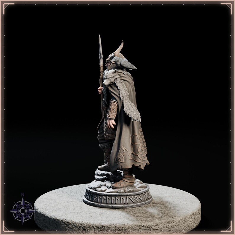 Odin STL file for 3D printing - fantasy statue, image 4 of 11
