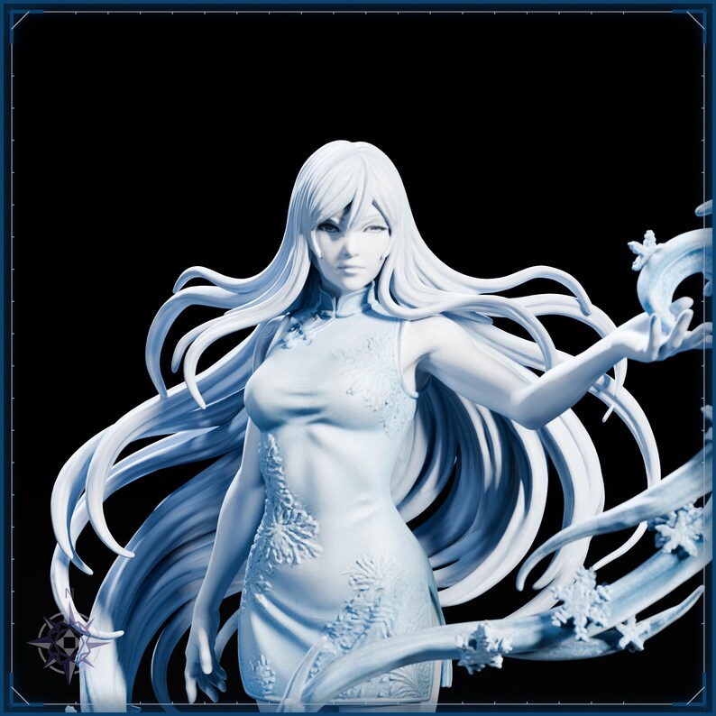 Yuki-onna STL file for 3D printing - fantasy statue, image 9 of 11