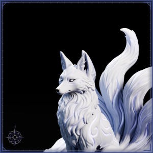 Nine Tailed Fox Spirit STL file for 3D printing - fantasy statue, image 10 of 11