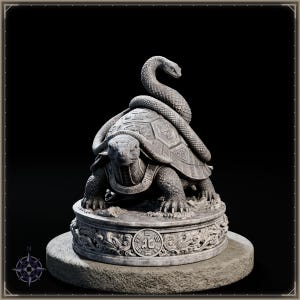 Black Tortoise STL file for 3D printing - fantasy statue, image 2 of 11