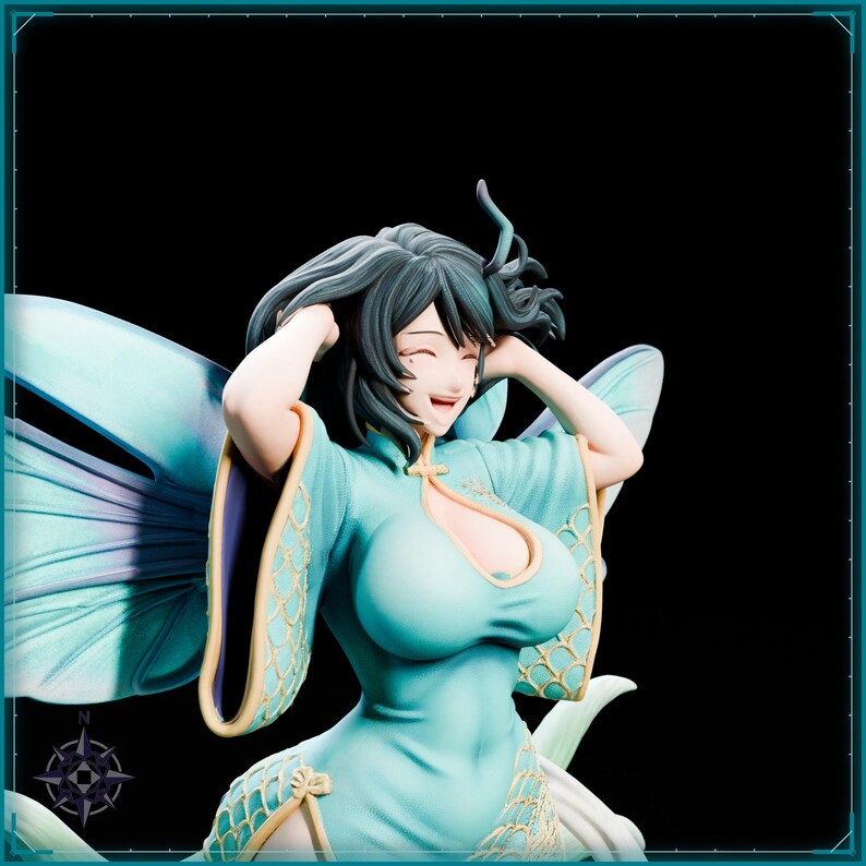 Wind Beetle Maiden STL file for 3D printing - folklore anime girl statue, image 11 of 11
