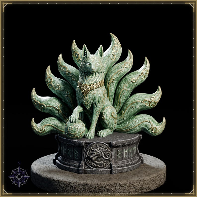 Kitsune STL bundle for 3D printing - fantasy statue, image 2 of 20