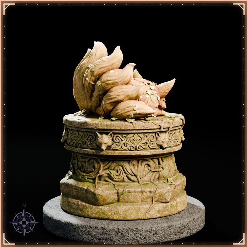 Forest Kitsune STL file for 3D printing - fantasy statue, image 7 of 11