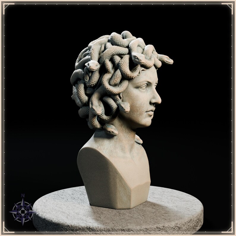 Medusa Bust STL file for 3D printing - fantasy statue, image 8 of 11